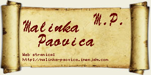 Malinka Paovica vizit kartica